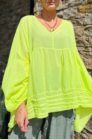 Made in Italy Sa Caleta Cotton Artist Smock Citronella